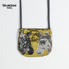 BLUEZOO GREY ZEBRA SEQUINED MINI PURSE