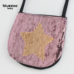 BLUEZOO LIGHT PINK GOLDEN STAR SEQUINED MINI PURSE