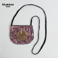 BLUEZOO LIGHT PINK GOLDEN STAR SEQUINED MINI PURSE