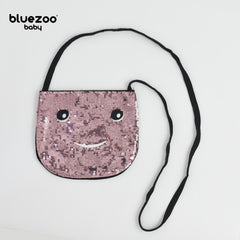 BLUEZOO LIGHT PINK SMILEY SEQUINED MINI PURSE