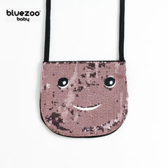 BLUEZOO LIGHT PINK SMILEY SEQUINED MINI PURSE