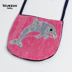 BLUEZOO PINK DOLPHIN SEQUINED MINI PURSE