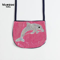 BLUEZOO PINK DOLPHIN SEQUINED MINI PURSE