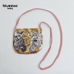 BLUEZOO PINK ZEBRA SEQUINED MINI PURSE