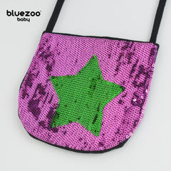 BLUEZOO PURPLE GREEN STAR SEQUINED MINI PURSE