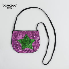 BLUEZOO PURPLE GREEN STAR SEQUINED MINI PURSE