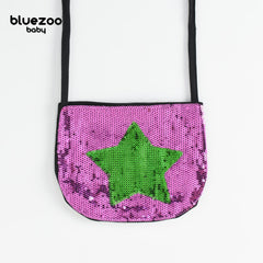 BLUEZOO PURPLE GREEN STAR SEQUINED MINI PURSE