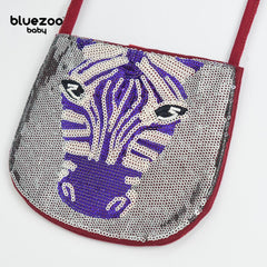 BLUEZOO RED ZEBRA SEQUINED MINI PURSE