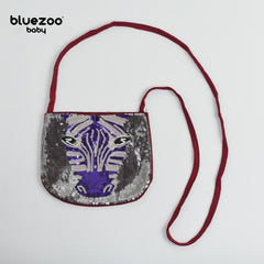 BLUEZOO RED ZEBRA SEQUINED MINI PURSE