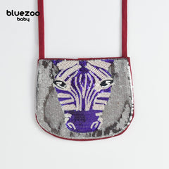 BLUEZOO RED ZEBRA SEQUINED MINI PURSE