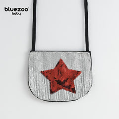 BLUEZOO WHITE RED STAR SEQUINED MINI PURSE