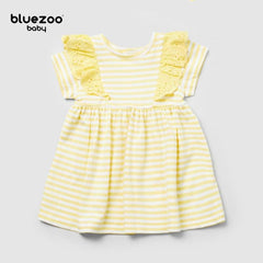 BLUEZOO YELLOW BABY GIRLS TRIM DRESS