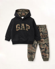 BOYS BLACK CAMOUFLAGE HOODIE WITH TROUSER SET