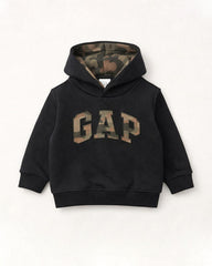 BOYS BLACK CAMOUFLAGE HOODIE WITH TROUSER SET