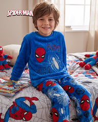 BOYS BLUE SPIDERMAN FLEECE PYJAMA SET
