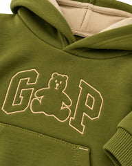 BOYS OLIVE GREEN TEDDY HOODIE WITH JOGGER SET