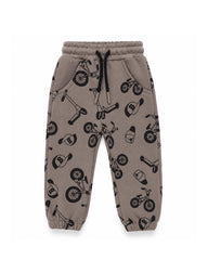 BOYS TAUPE GREY KEEP MOVING PRINT SWEATSHIRT & JOGGER SET