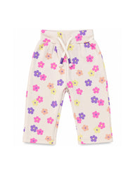 BRANDED COLORFUL DAISY RIBBED TOP WITH TROUSER SET