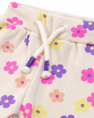 BRANDED COLORFUL DAISY RIBBED TOP WITH TROUSER SET