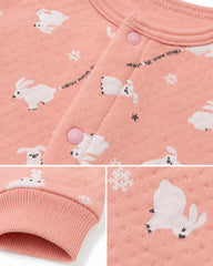 BRANDED BABY PINK BUNNY PRINT ROMPER