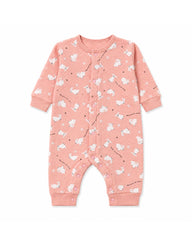 BRANDED BABY PINK BUNNY PRINT ROMPER