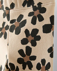 BRANDED BEIGE FLORAL PRINTED LEEGING