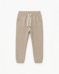 BRANDED BEIGE TEXTURED BEAR EMBROIDERED HOODIE WITH TROUSER SET