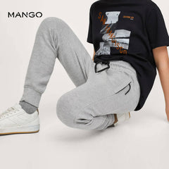 MANGO MEDIUM HEATHER GREY TROUSER WITH ZIPS 51139