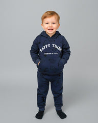 BRANDED BLUE HAPPY TIMES PRINTED HOODIE WITH TROSER SET