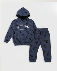BRANDED BLUE HAPPY TIMES PRINTED HOODIE WITH TROSER SET