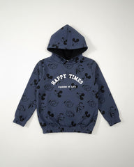 BRANDED BLUE HAPPY TIMES PRINTED HOODIE WITH TROSER SET