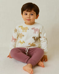 BRANDED CAMEL PRINT SWEATSHIRT WITH TROUSER SET
