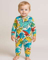 BRANDED COZY PLUSH DINO LAND BABY ROMPER