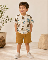 BRANDED DINOSAUR EXPLORER T-SHIRT WITH SHORTS SET