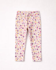 BRANDED FLORAL PRINT SWEATSHIRT WITH RIBBED LEGGING SET