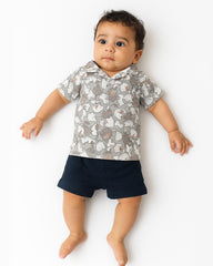 BRANDED GREY CATS PRINTED POLO T-SHIRT