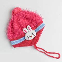 BRANDED KIDS DARK PINK WARM RABBIT CAP