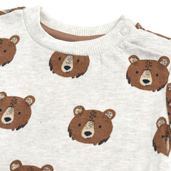 BRANDED LIGHT BROWN BEARS PRINTED T-SHIRT