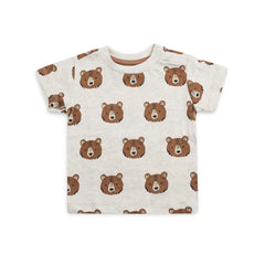 BRANDED LIGHT BROWN BEARS PRINTED T-SHIRT