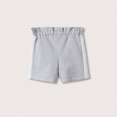 MANGO LIGHT GREY COTTON WAIST SHORT WITH CONTRASTING PANELS