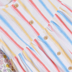 BRANDED MULTICOLOR STRIPED DRESS