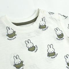 BRANDED OFF WHITE TEAM CUTE PRINTED T-SHIRT