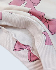 BRANDED PINK BOW SWEATSHIRT WITH TROUSER 2 PCS SET