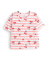 BRANDED PINK CHERRY STRIPED T-SHIRT