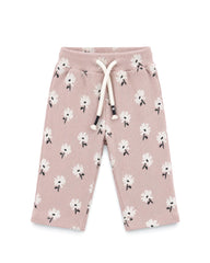 BRANDED PINK DAISY RIBED TOP WITH TROUSER SET