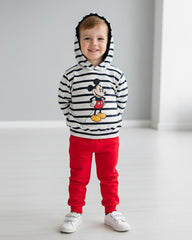 BRANDED STRIPED MICKEY HOODIE WITH TROUSER SET