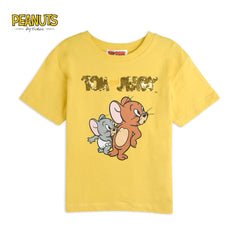 BRANDED TOM & JERRY YELLOW REVERSE SEQUINED T-SHIRT