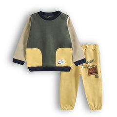 BRANDED TRICOLOR POSITIVE & HAPPY SWEATSHIRT 2 PCS SET