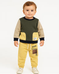 BRANDED TRICOLOR POSITIVE & HAPPY SWEATSHIRT 2 PCS SET