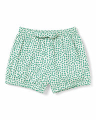 BRANDED WHITE GREEN FLORAL BOW SHORTS